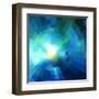 Abstract Blue Shining Tunnel Background-art_of_sun-Framed Art Print