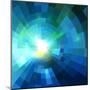 Abstract Blue Shining Tunnel Background-art_of_sun-Mounted Art Print