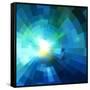 Abstract Blue Shining Tunnel Background-art_of_sun-Framed Stretched Canvas