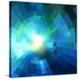 Abstract Blue Shining Tunnel Background-art_of_sun-Stretched Canvas