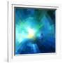 Abstract Blue Shining Tunnel Background-art_of_sun-Framed Art Print