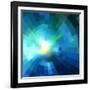 Abstract Blue Shining Tunnel Background-art_of_sun-Framed Art Print