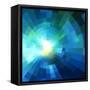 Abstract Blue Shining Tunnel Background-art_of_sun-Framed Stretched Canvas
