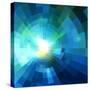 Abstract Blue Shining Tunnel Background-art_of_sun-Stretched Canvas