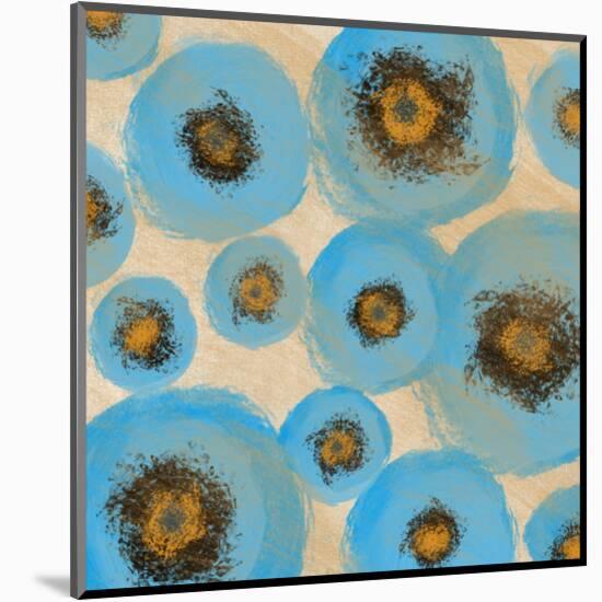 Abstract Blue swhirls-Yashna-Mounted Art Print