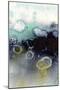 Abstract Blue Teal Gold 3-Patti Bishop-Mounted Art Print