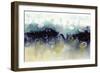 Abstract Blue Teal Gold 4-Patti Bishop-Framed Premium Giclee Print