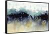 Abstract Blue Teal Gold 4-Patti Bishop-Framed Stretched Canvas
