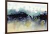 Abstract Blue Teal Gold 4-Patti Bishop-Framed Art Print