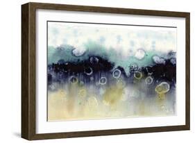 Abstract Blue Teal Gold 4-Patti Bishop-Framed Art Print