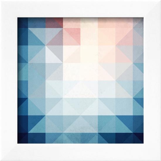 Abstract Blue Triangles Geometry-art_of_sun-Framed Art Print
