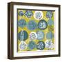 Abstract Boho Pattern with Tribal Shape Elements-cienpies-Framed Art Print