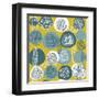 Abstract Boho Pattern with Tribal Shape Elements-cienpies-Framed Art Print