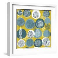 Abstract Boho Pattern with Tribal Shape Elements-cienpies-Framed Art Print