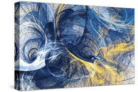 Abstract Bright Motion Composition. Modern Futuristic Dynamic Background. Blue and Yellow Color Art-Excellent backgrounds-Stretched Canvas