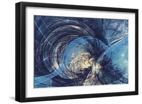 Abstract Bright Motion Composition. Modern Futuristic Dynamic Winter Background. Dark Blue Color Ar-Excellent backgrounds-Framed Art Print