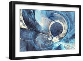 Abstract Bright Painting Motion Composition. Modern Futuristic Dynamic Background. Blue Color Artis-Excellent backgrounds-Framed Art Print