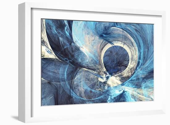 Abstract Bright Painting Motion Composition. Modern Futuristic Dynamic Background. Blue Color Artis-Excellent backgrounds-Framed Art Print