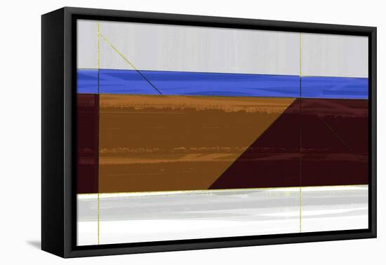 Abstract Brown and Blue-NaxArt-Framed Stretched Canvas