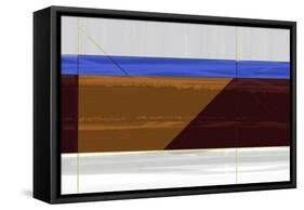 Abstract Brown and Blue-NaxArt-Framed Stretched Canvas