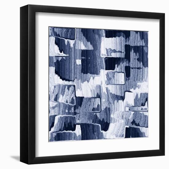 Abstract Brushed Grunge Block Seamless Pattern.-cepera-Framed Art Print