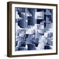 Abstract Brushed Grunge Block Seamless Pattern.-cepera-Framed Art Print