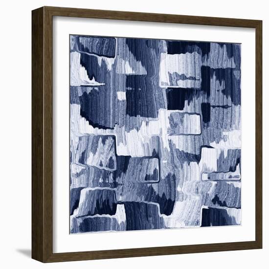 Abstract Brushed Grunge Block Seamless Pattern.-cepera-Framed Art Print