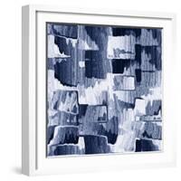 Abstract Brushed Grunge Block Seamless Pattern.-cepera-Framed Art Print