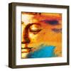 Abstract Buddhist Collage-null-Framed Art Print