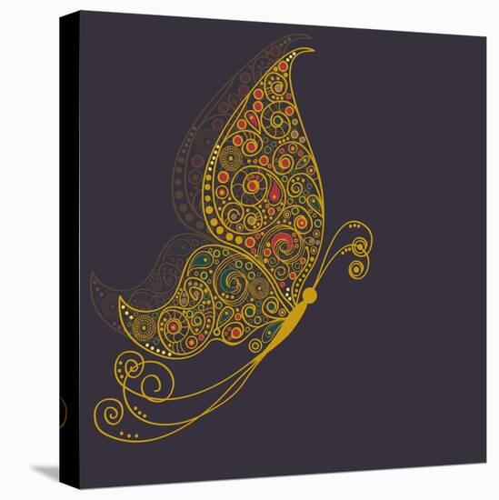 Abstract Butterfly-Rouz-Stretched Canvas