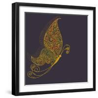 Abstract Butterfly-Rouz-Framed Art Print