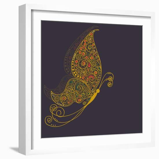 Abstract Butterfly-Rouz-Framed Art Print