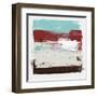 Abstract Carmine and Thunder Gray-Emma Moore-Framed Art Print