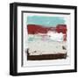 Abstract Carmine and Thunder Gray-Emma Moore-Framed Art Print