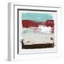 Abstract Carmine and Thunder Gray-Emma Moore-Framed Art Print