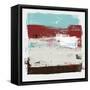 Abstract Carmine and Thunder Gray-Emma Moore-Framed Stretched Canvas