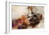 Abstract Cat Portrait-Valery Rybakow-Framed Art Print