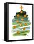 Abstract Christmas Tree II-Lanie Loreth-Framed Stretched Canvas