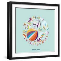 Abstract Circles Background - with Illustrative Design Elements-run4it-Framed Art Print