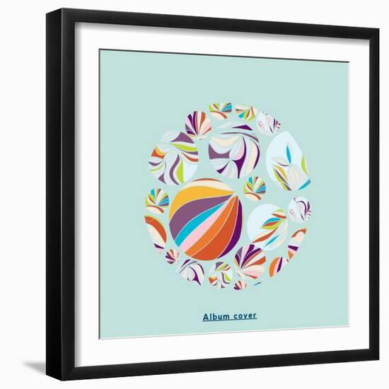 Abstract Circles Background - with Illustrative Design Elements-run4it-Framed Art Print