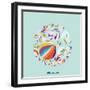 Abstract Circles Background - with Illustrative Design Elements-run4it-Framed Art Print