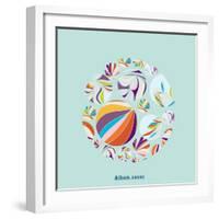 Abstract Circles Background - with Illustrative Design Elements-run4it-Framed Art Print