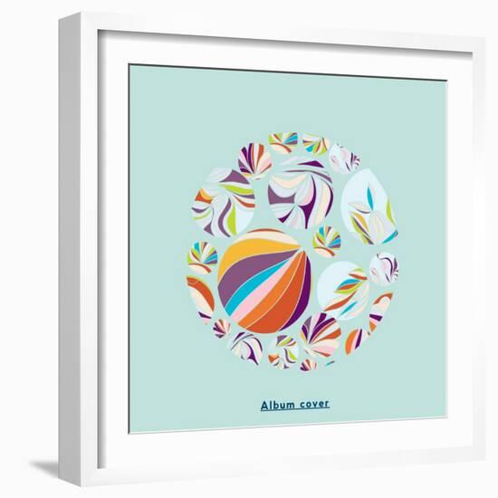 Abstract Circles Background - with Illustrative Design Elements-run4it-Framed Art Print