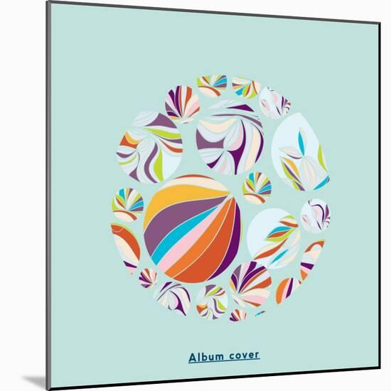 Abstract Circles Background - with Illustrative Design Elements-run4it-Mounted Art Print