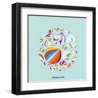 Abstract Circles Background - with Illustrative Design Elements-run4it-Framed Art Print