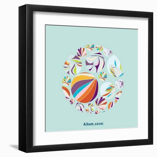 Abstract Circles Background - with Illustrative Design Elements-run4it-Framed Art Print