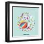 Abstract Circles Background - with Illustrative Design Elements-run4it-Framed Art Print