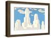 Abstract Cityscape Skyline-Found Image Holdings Inc-Framed Photographic Print