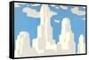 Abstract Cityscape Skyline-Found Image Holdings Inc-Framed Stretched Canvas