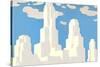 Abstract Cityscape Skyline-Found Image Holdings Inc-Stretched Canvas